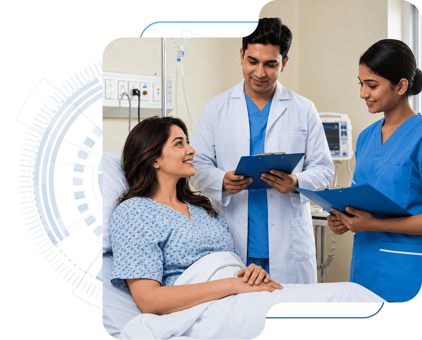 Medical professionals caring for a patient