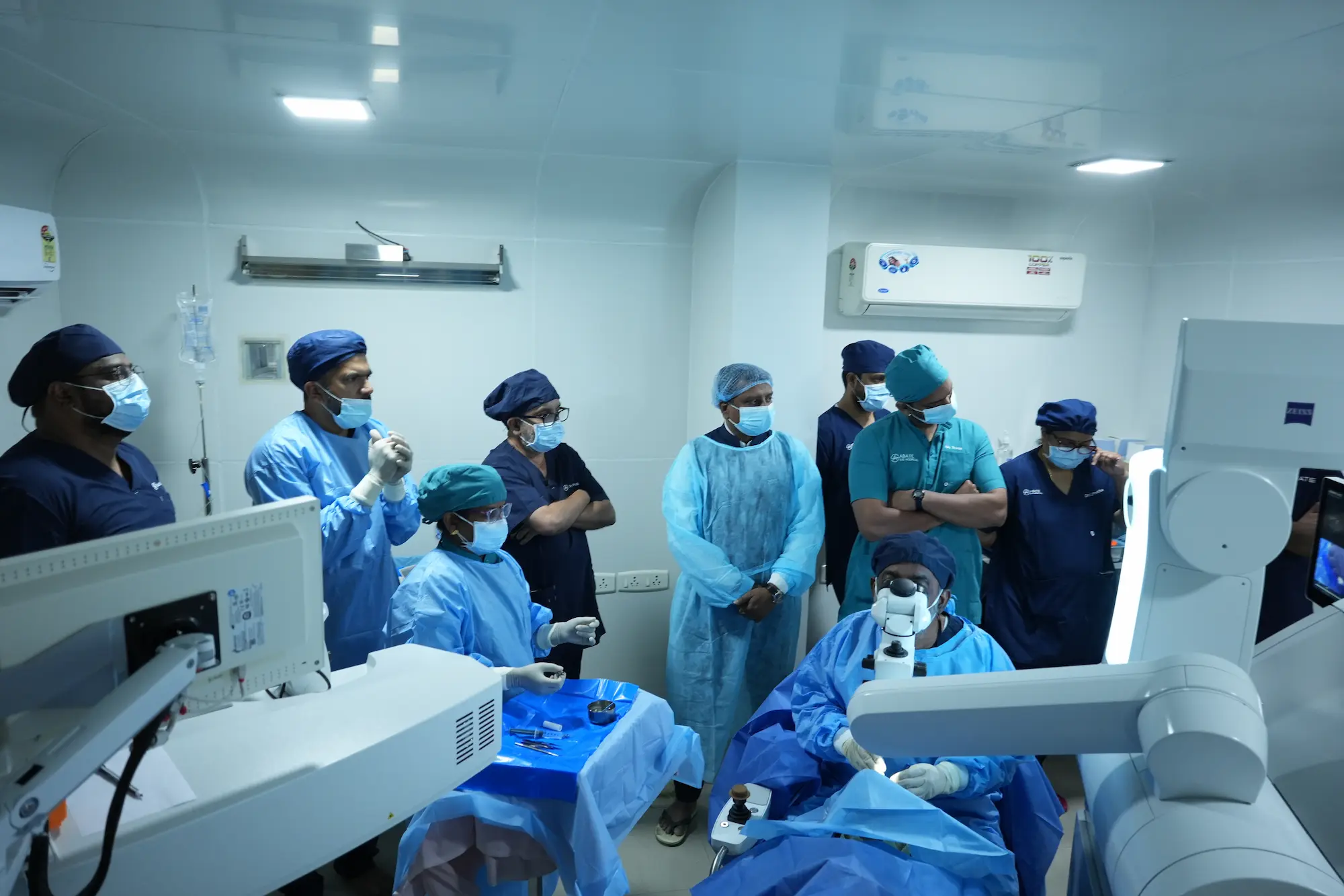 Doctors testing smile pro machine at Abate